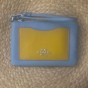 Coach Blue and Yellow Wristlet